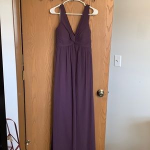 Plum maternity bridesmaids dress